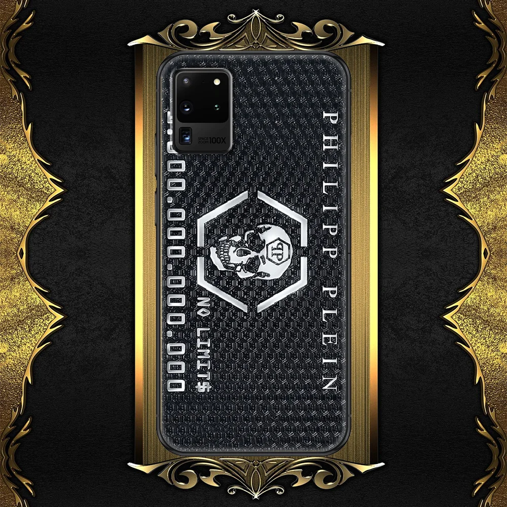 

philippes German luxury brands pleines Phone case For Samsung Galaxy Note 4 8 9 10 20 S8 S9 S10 S10E S20 Plus UITRA Ultra black