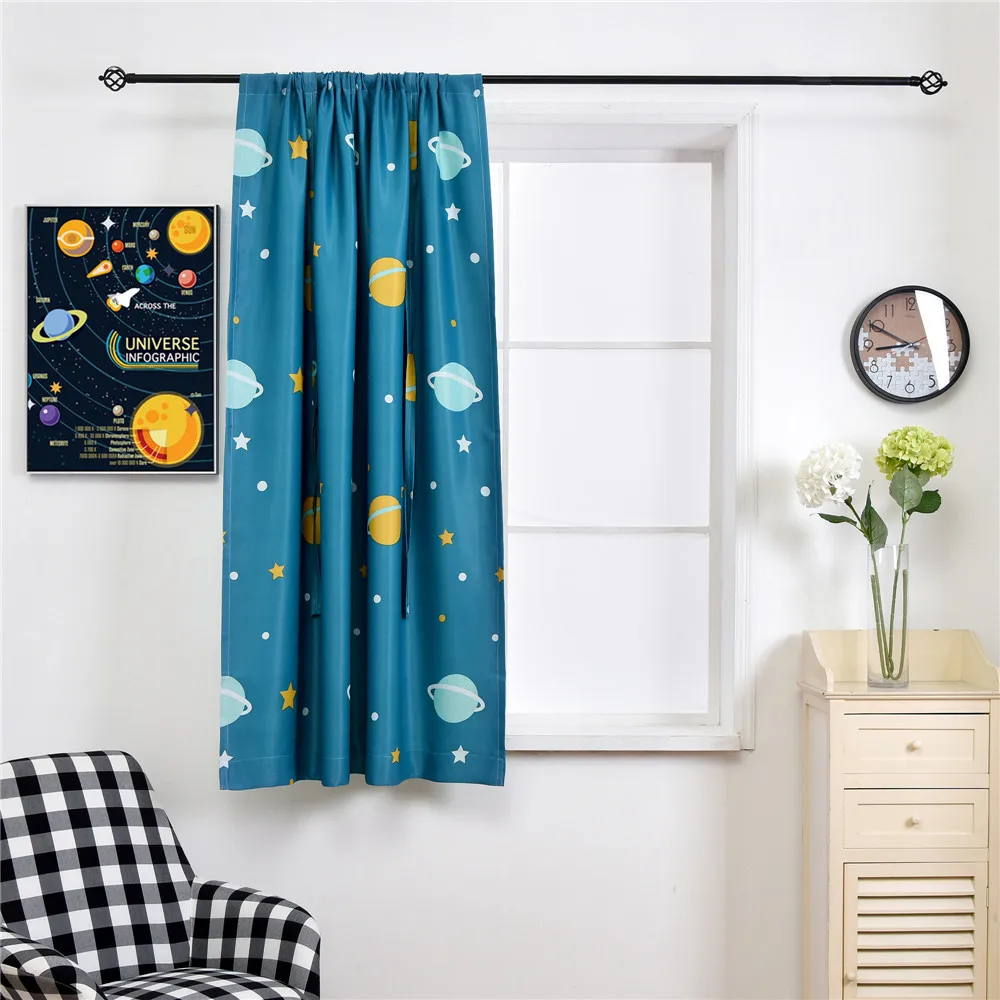 GY3020 планеты печати в римском стиле короткие кухонные оконные шторы шкаф домашний