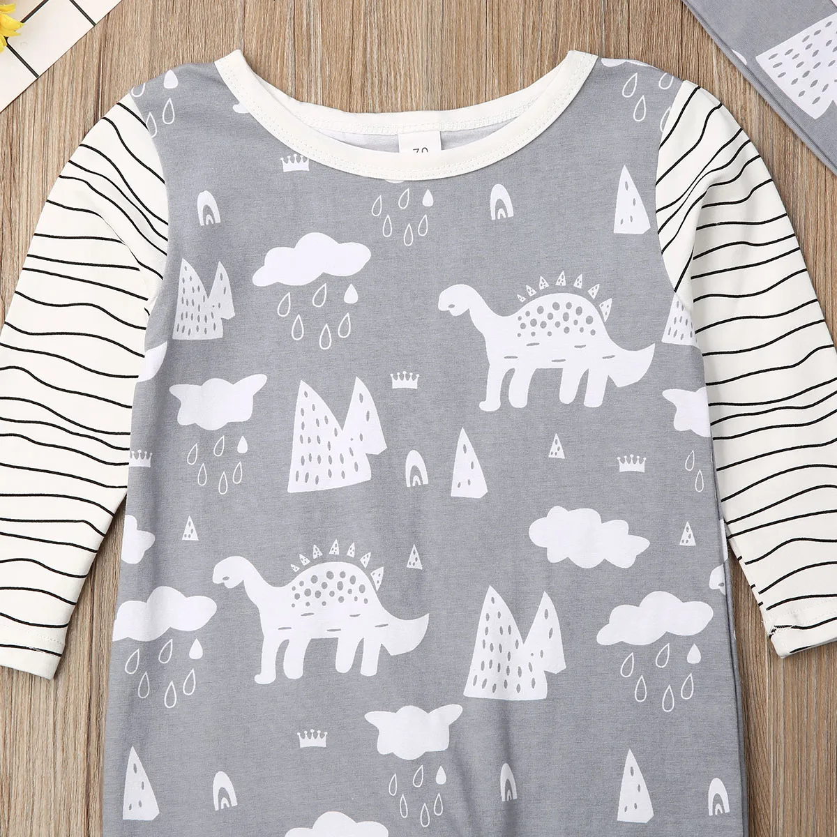 Комбинезон с длинным рукавом для младенцев в полоску | Мать и ребенок