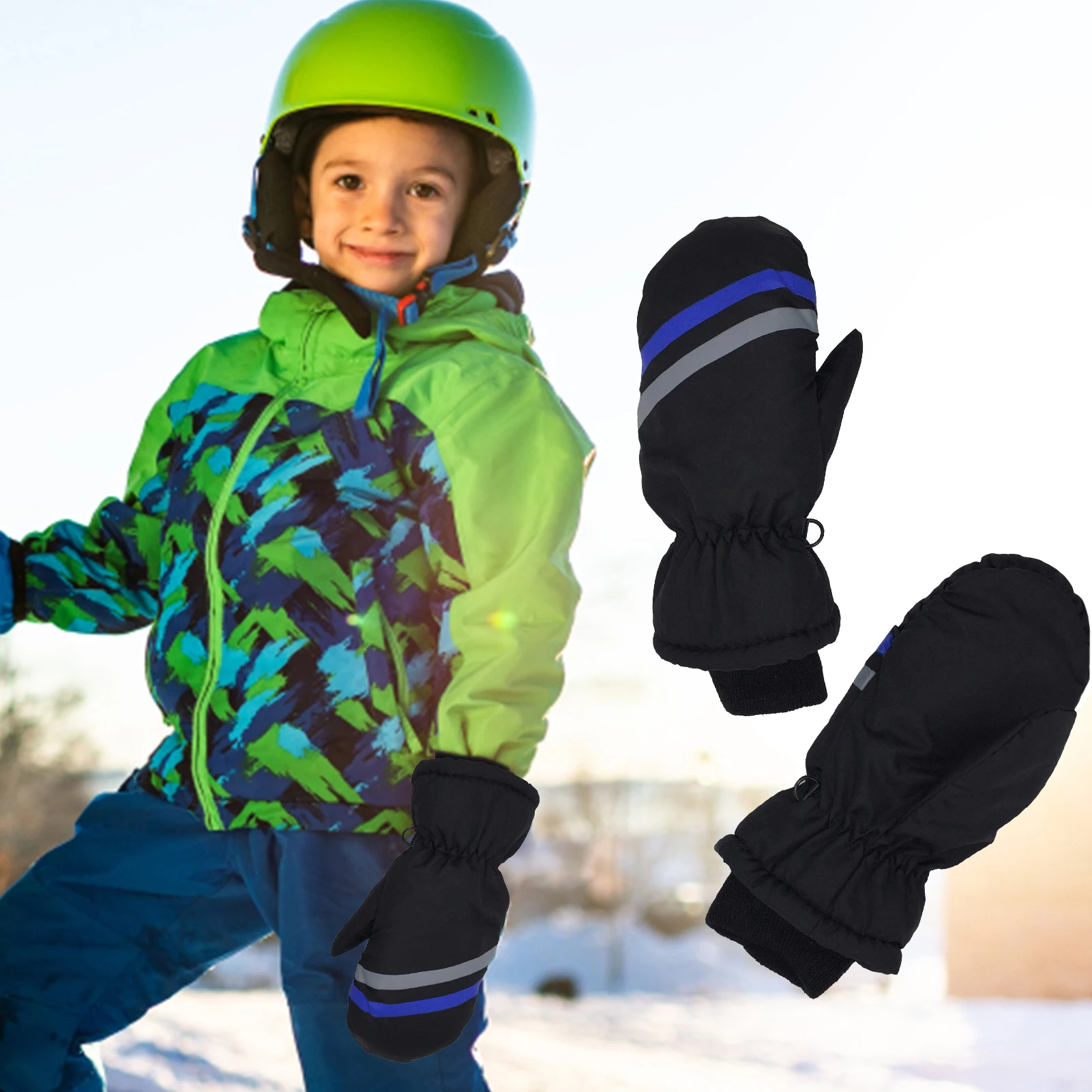 

Winter Children's Ski Gloves Waterproof Warm Snow Gloves Outdoor Windproof Skiing Snowboard Cartoon Mittens 3-12 Years
