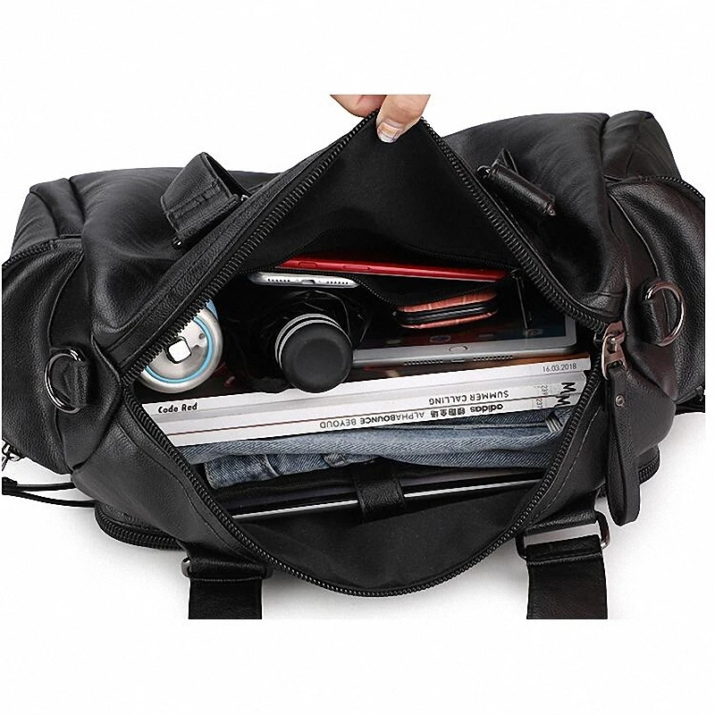 

Portable leisure bag men's Travel Bag Messenger Bag PU Computer package student fashion men's solid color ZH-282