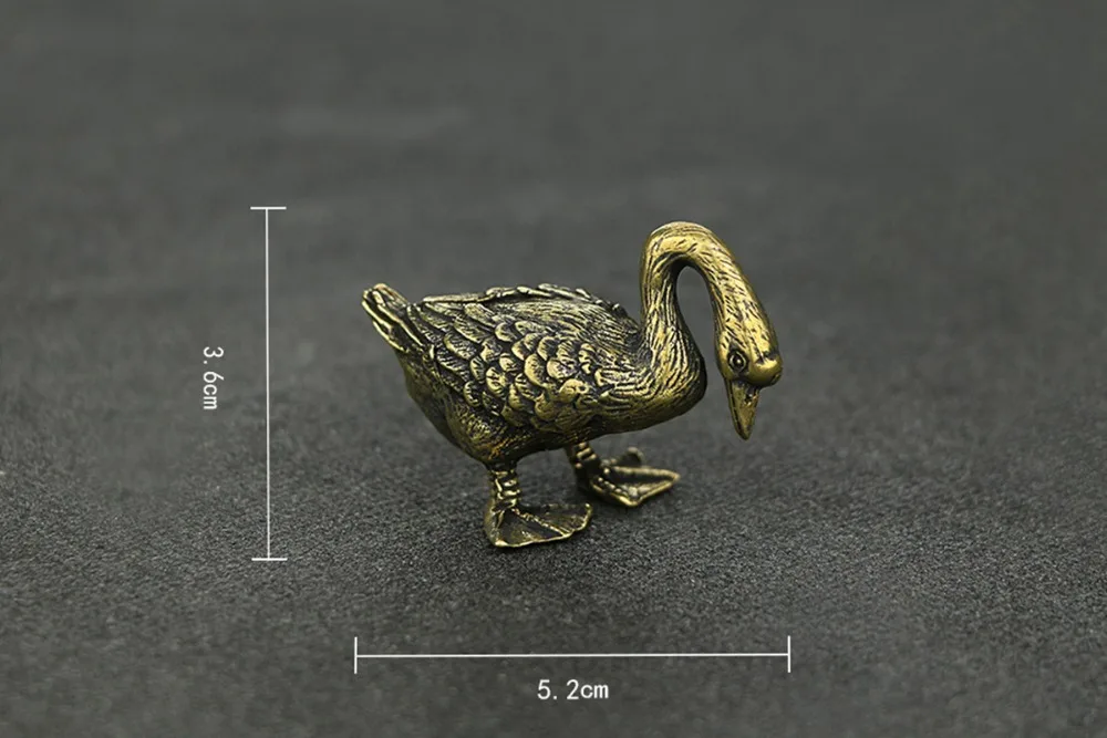 Антикварный медный гусь ручной работы из латуни для влюбленных пар гусей ремесло