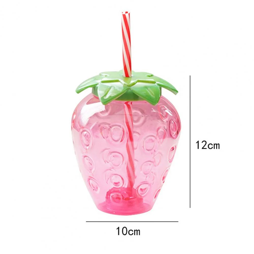 

Summer Cartoon Kawaii Strawberry Straw Cup Lovely Girl Milk Tea Cup Student Portable Water Cup Large Capacity Water Bottle