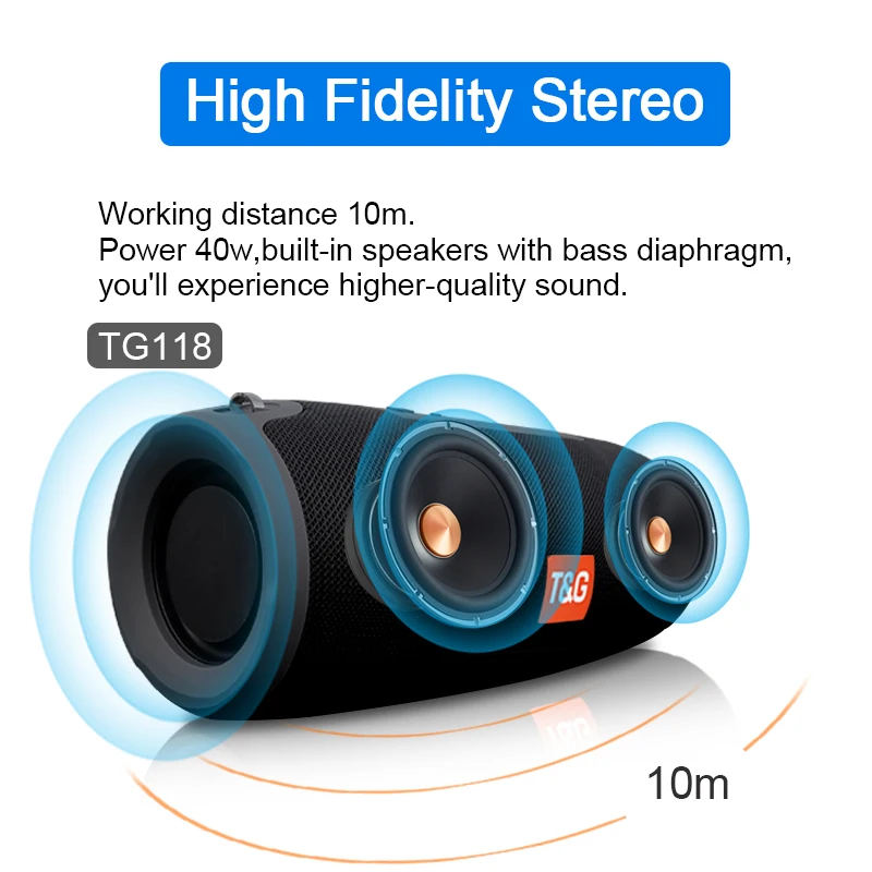 Bluetooth-Колонка Dolube TG 125 40 Вт с FM-радио | Электроника