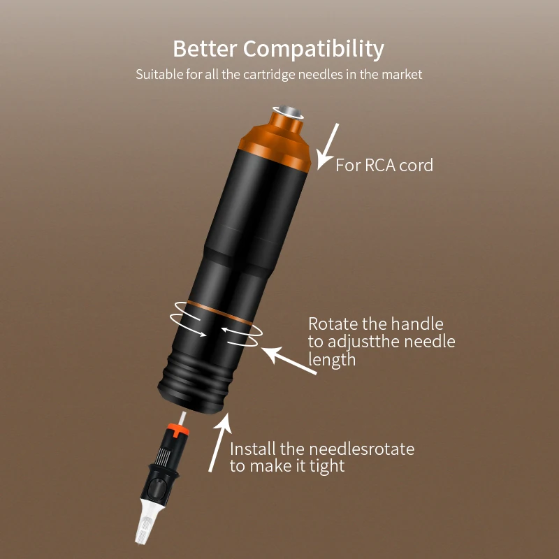 Роторная татуировочная машинка RCA Интерфейс ИМПОРТ Мотор самолет алюминиевый сплав Перманентный макияж Татуировка ручка от AliExpress RU&CIS NEW