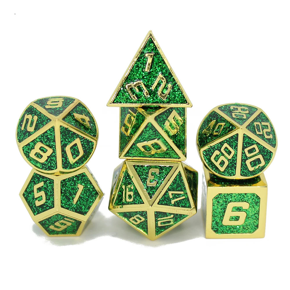 Набор игральных костей dnd металлические игральные кости 7 шт. с чехлом для ролевых