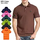 Мужская рубашка-поло с короткими рукавами, модная брендовая Повседневная рубашка из 100% хлопка, большие размеры, на лето, 2019