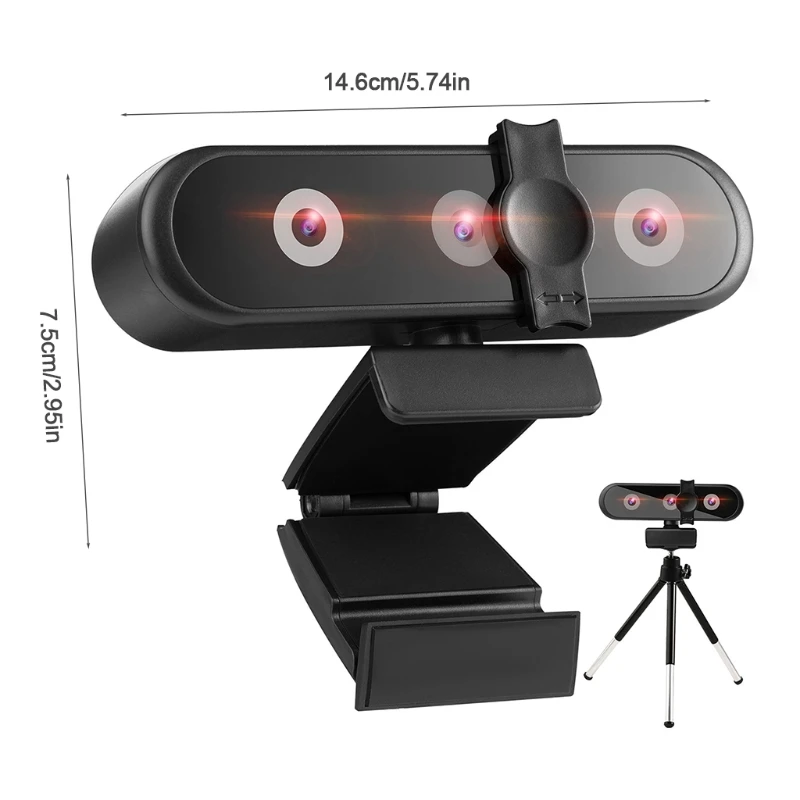 

R2JA High Definition Widescreen Webcam Computer USB2.0 Free Drive 2K for Laptop Video