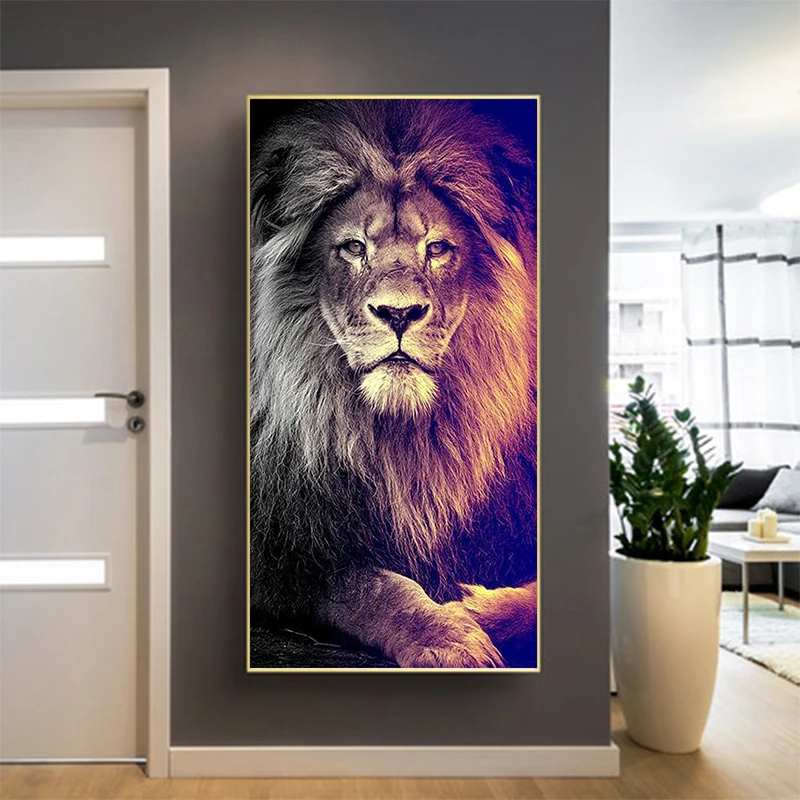 

Africa Wild Lion Head Canvas Painting Posters and Prints Modern Wall Art Wild Animals Pictures for Living Room Bedroom Decor
