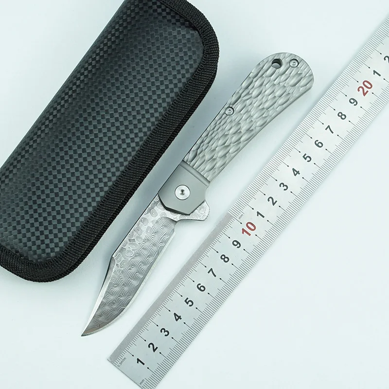 

Складной нож LEMIFSHE VG10, карманный клинок из Дамасского сплава с рукояткой из титанового сплава, для кемпинга, охоты, фруктов, повседневный инс...