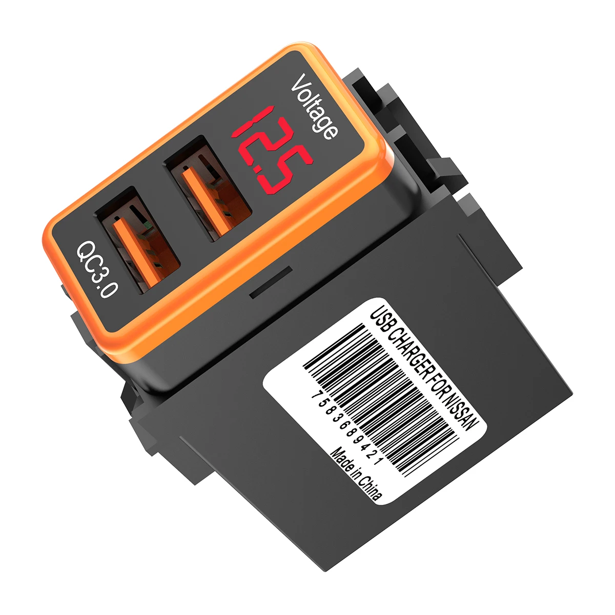 Автомобильное зарядное устройство с двойным USB портом 12 В QC3.0 светодиодный