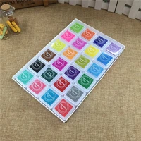 1set diy 24 colors kawaii ink pad cartoon craft stamps inkpad for scrapbooking decoration korean stationery