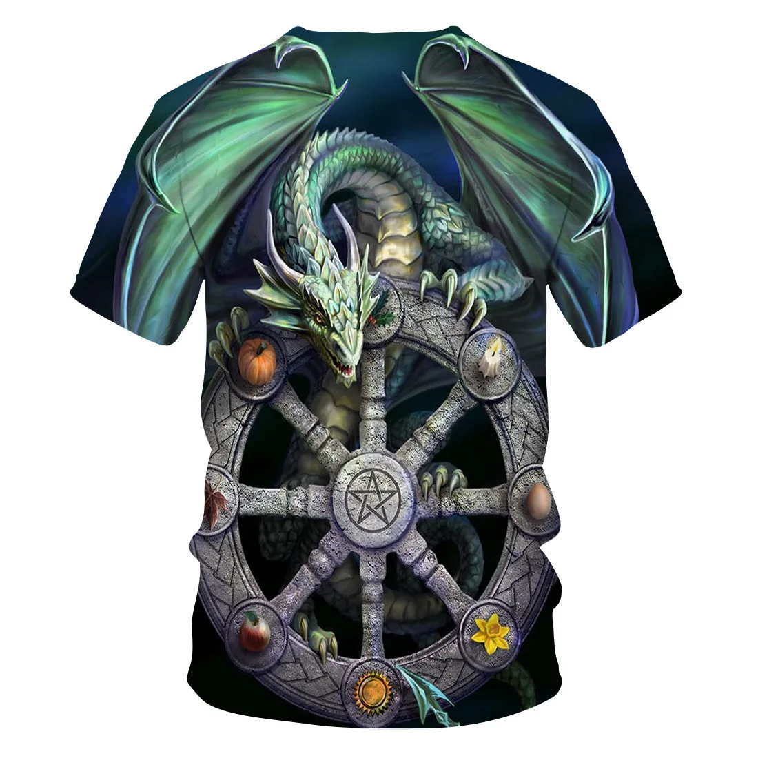 Летняя новая популярная мужская футболка с 3d принтом воротник дракона детские