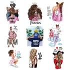 Популярные нашивки сделай сам для мамы для родителей и детей, футболка с термо-Стикеры для одежды, моющиеся теплопередающие нашивки для мамы и ребенка