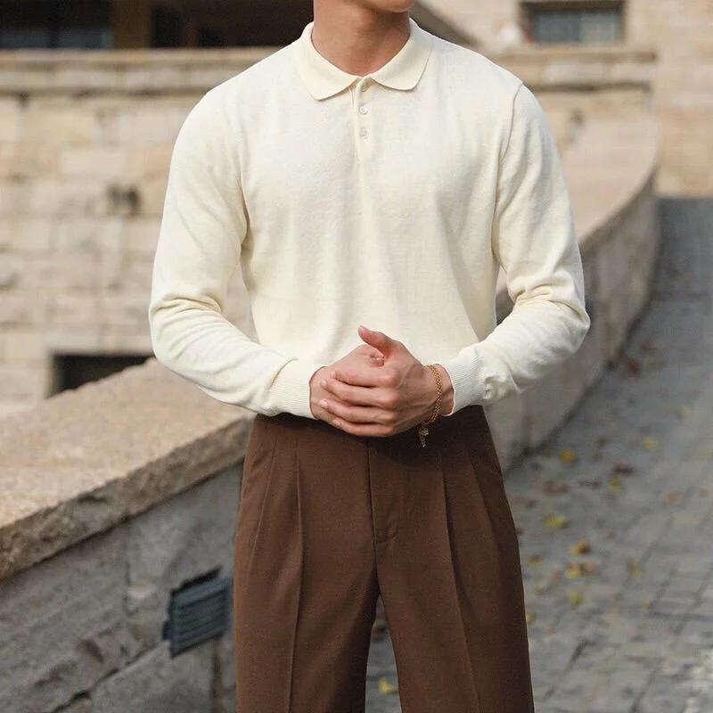 

Рубашка-поло мужская хлопковая с воротником с лацканами, модная повседневная Однотонная рубашка в Корейском стиле, свободного покроя, моде...