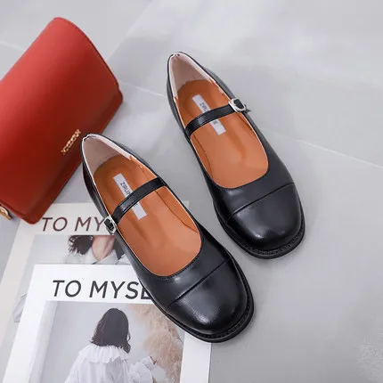 

2021 Japanese Large Size Female British Style Large Size College Retro Mary Jane Shoes Basic Jk Flat Shoes