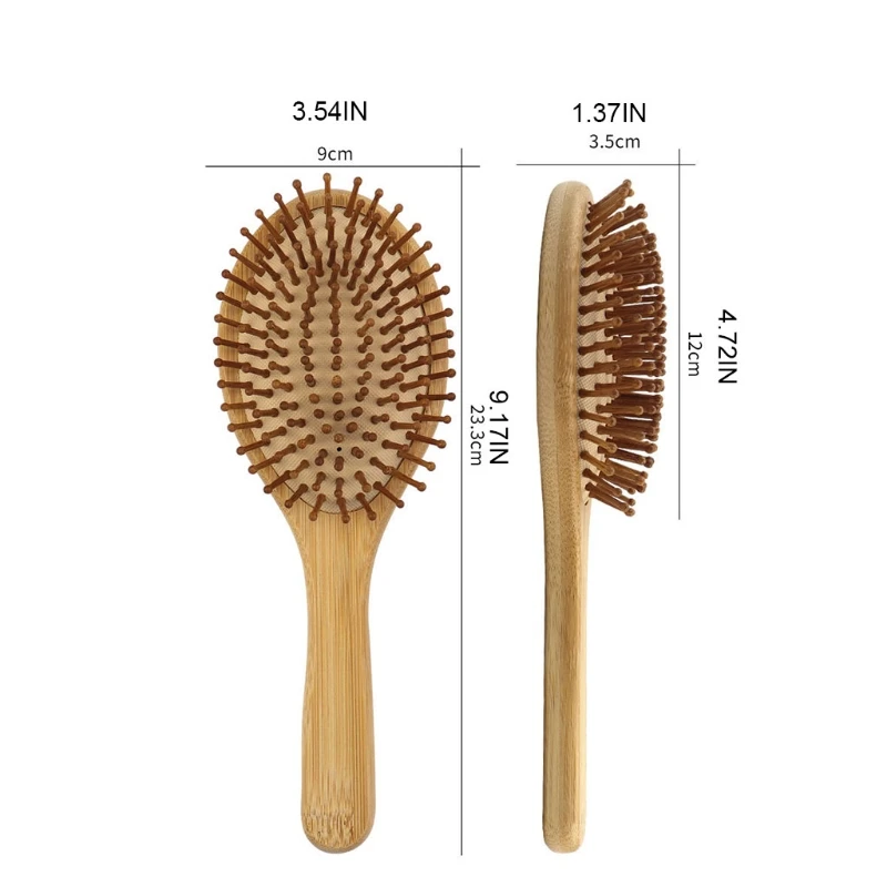 

Bamboo Paddle Hair Brush Detangling Hairbrush Reduce Frizz for Massaging Scalp