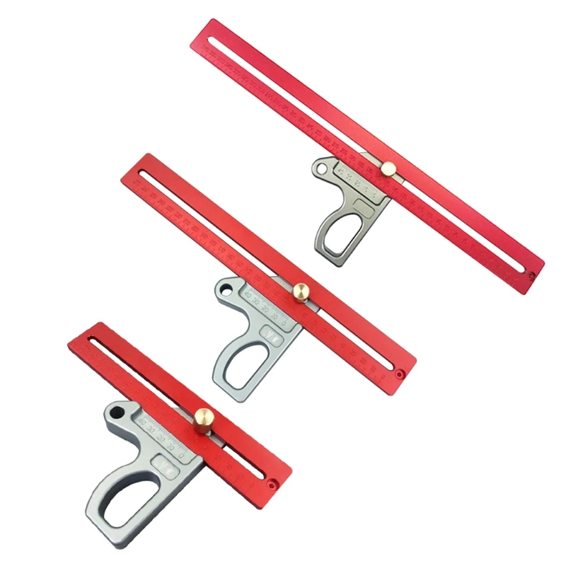 

200/300/400mm Woodworking Scribing Gauge Angle Ruler Aluminum alloy 45/90 Degree Ruler Height Ruler Woodworking Measuring
