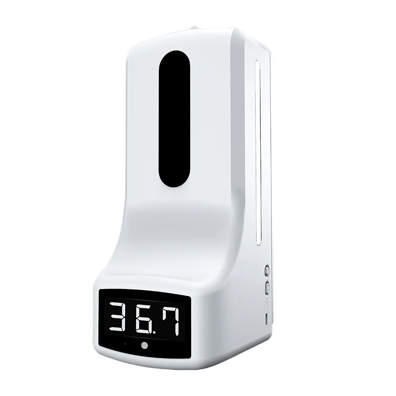 

2 in 1 Non-Contact Infrared Body Thermometer with 1000ml Automatic Induction Liquid Soap Dispenser Smart Sensor Hands Washing
