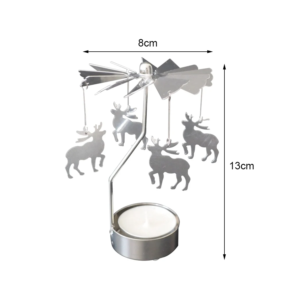 Романтический вращающийся Вращающийся подсвечник для чая рождественской елки