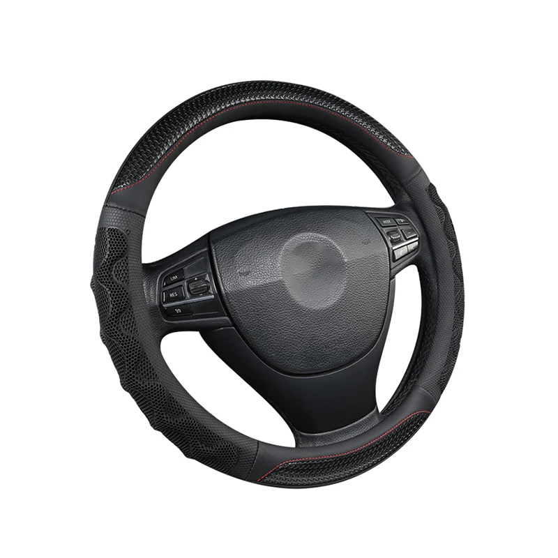 

QFHETJIE Car Steering Wheel Cover All Seasons Universal 37-38CM Three-dimensional Non-slip Wear-resistant Fashion Essential