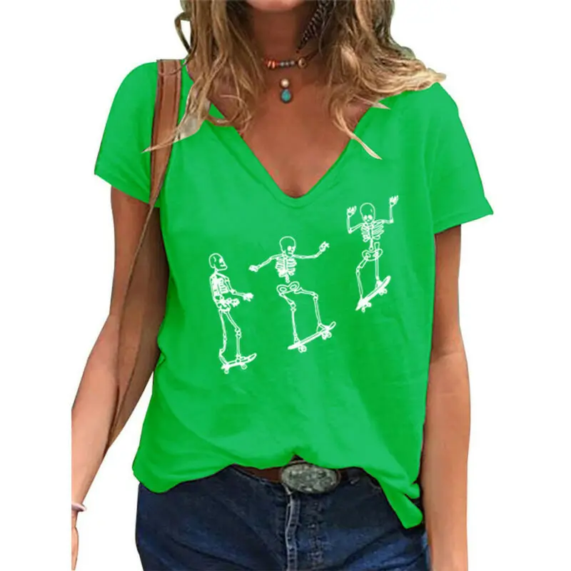 

Модные стильные женские футболки с коротким рукавом и V-образным вырезом, летняя Праздничная Повседневная блузка, топы, верхняя одежда