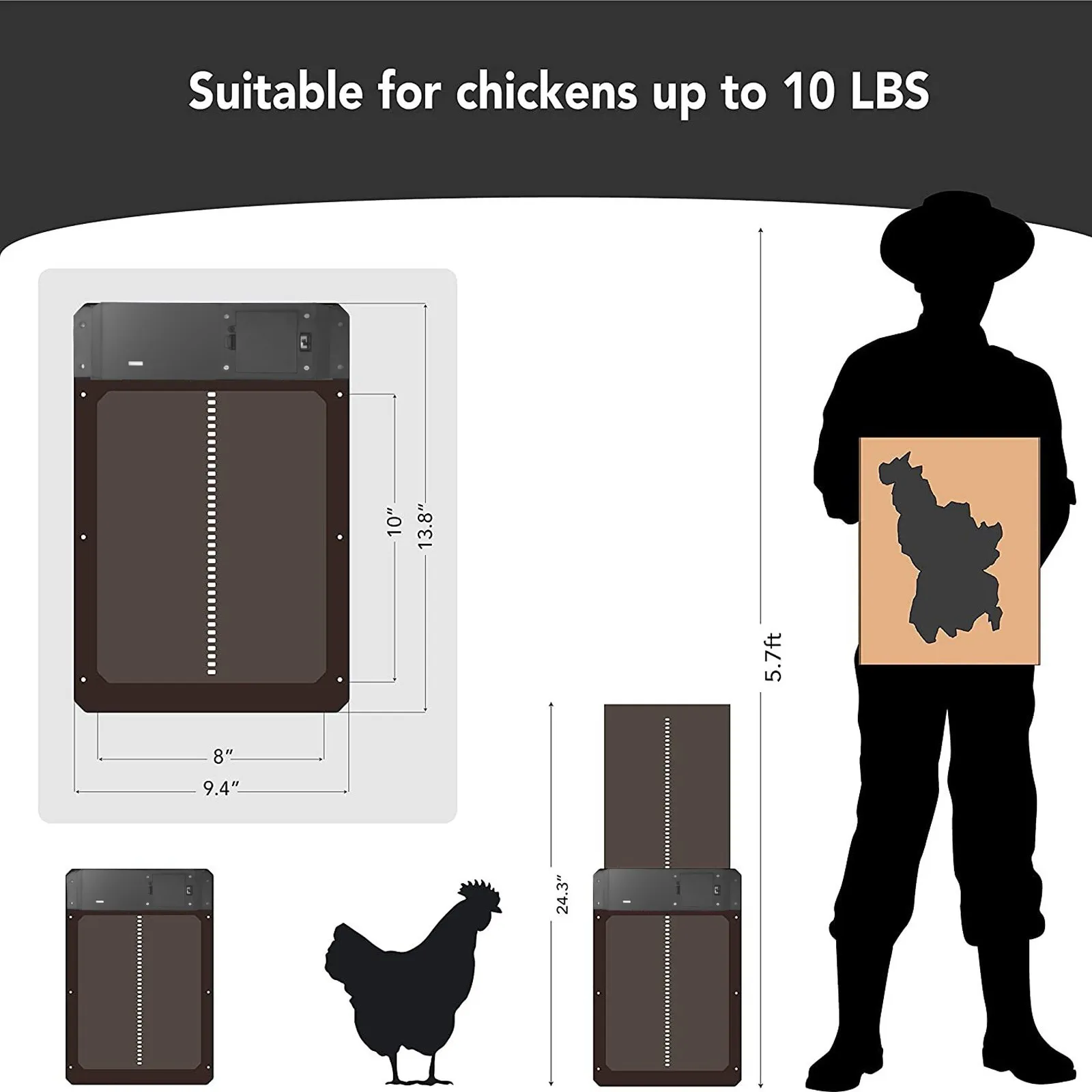 1pcs New Automatic Chicken House Coop Door Light-sensitive Night And Morning Delay Auto Guard Opening Timer For Chickens - купить по