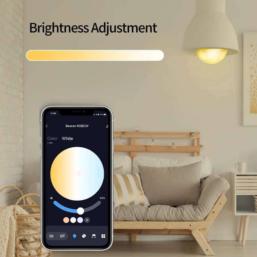 E27 LED Smart Bulb RGB Tuya Lamp Bluetooth APP Control Dimmable Ampoule Light 15W Home Bedroom Christmas Party Decor | Освещение