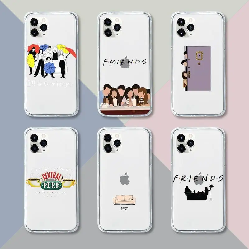 

Friends TV Show Door Phone Case Transparent For iPhone 12 11 pro mini XS XR X max 5 6 s 7 8 plus Soft TPU Clear Mobile bags