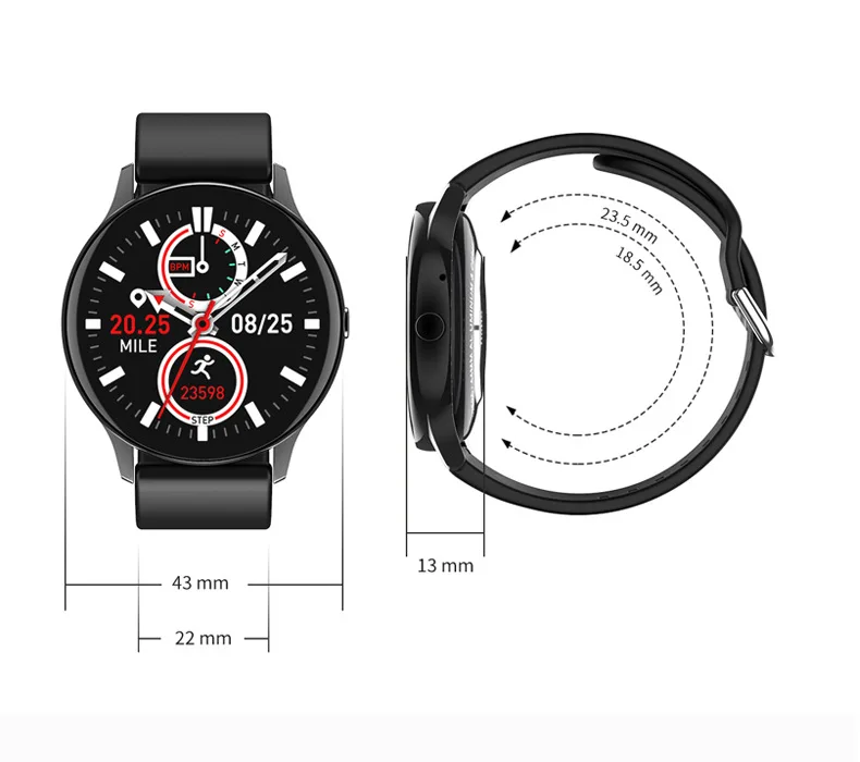 

2021 Full Screen Touch Smart Watch Women Men Heart Rate Waterproof Sports Fitness Watch Activity Tracker Smartwatch Women