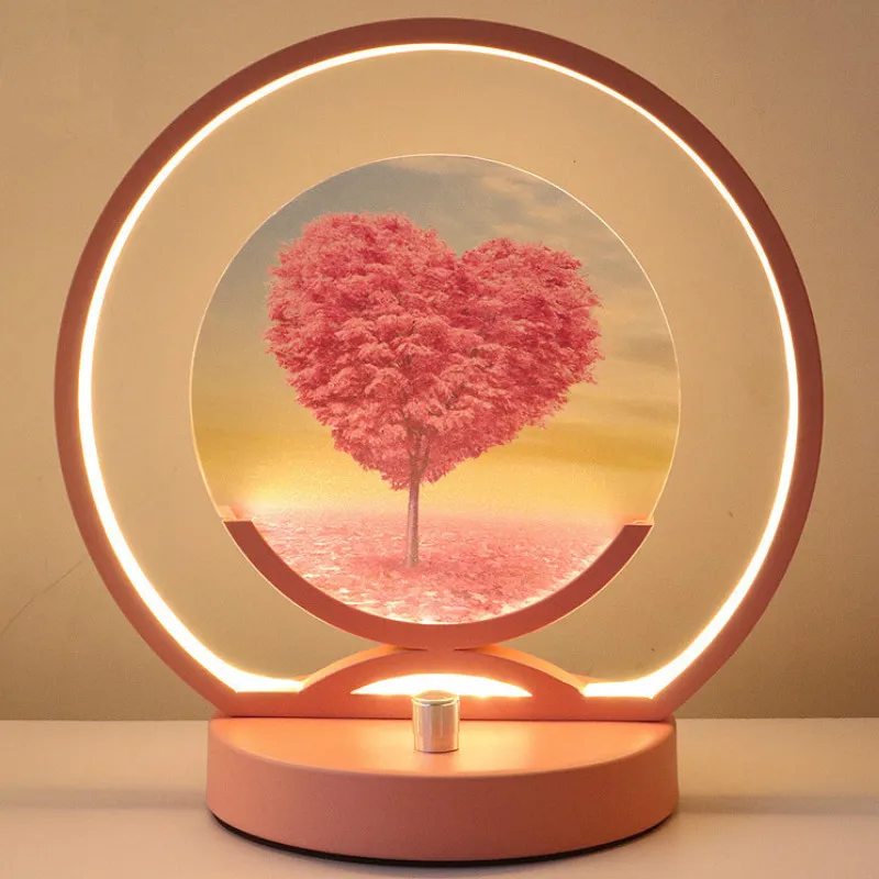 

Nordic bedroom bedside counter lamp spray painting creative warm wedding modern romantic wedding room decoration lamp LB100812