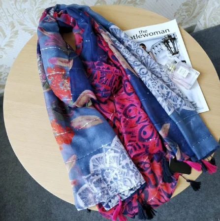 Абрикосовый Испанский Модный женский шарф DESIGUAL - Цвет: Абрикосовый