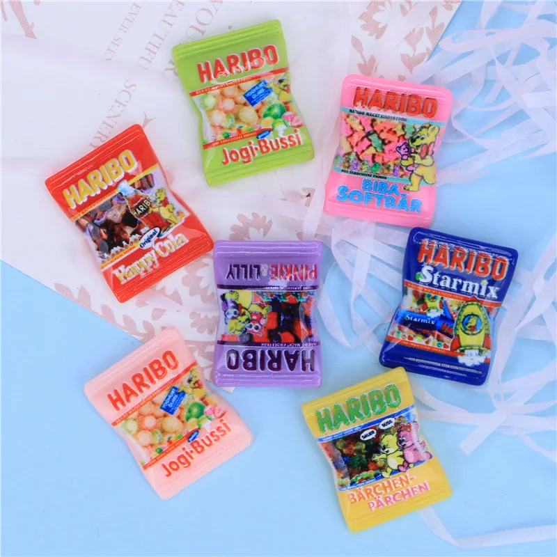 

7pcs 1/12 Scale Cute Mini Play Toys Food Miniature Dollhosue Resin Snack BagPretend food for Dolls Kitchen Toys