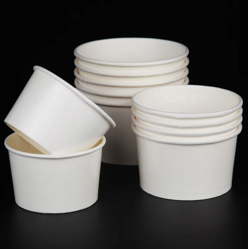 50 шт. высококачественные бумажные стаканчики для белого мороженого чашки салата