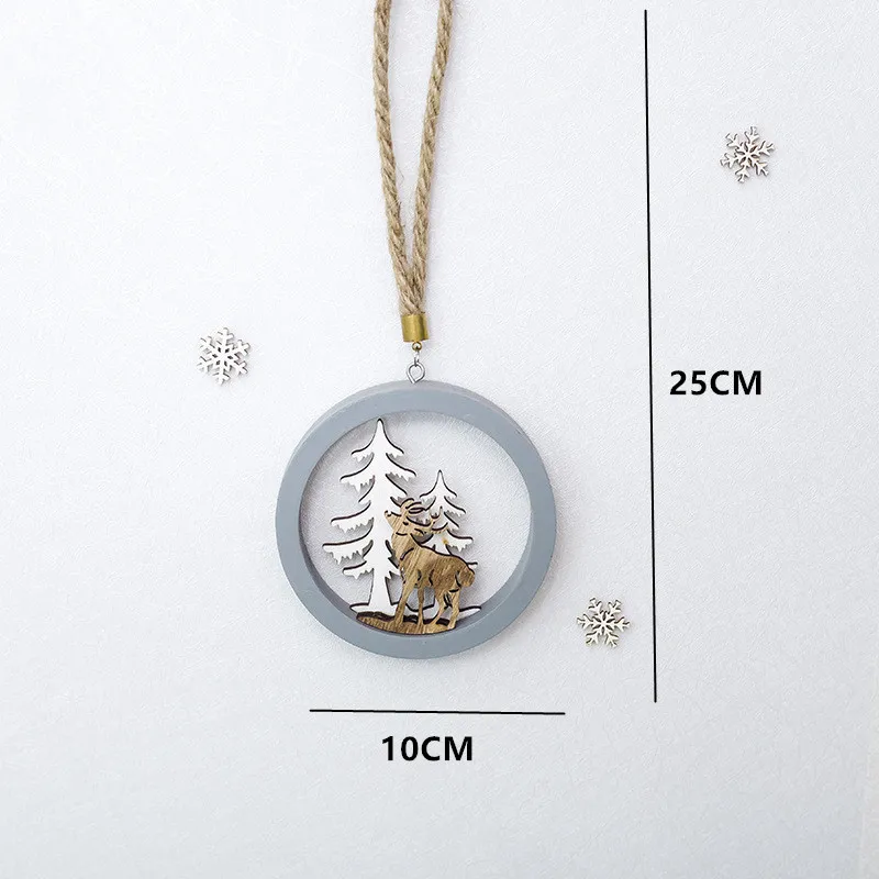 Новый год 2020 Noel Deer Moose DIY рождественские деревянные подвески Diy украшения для