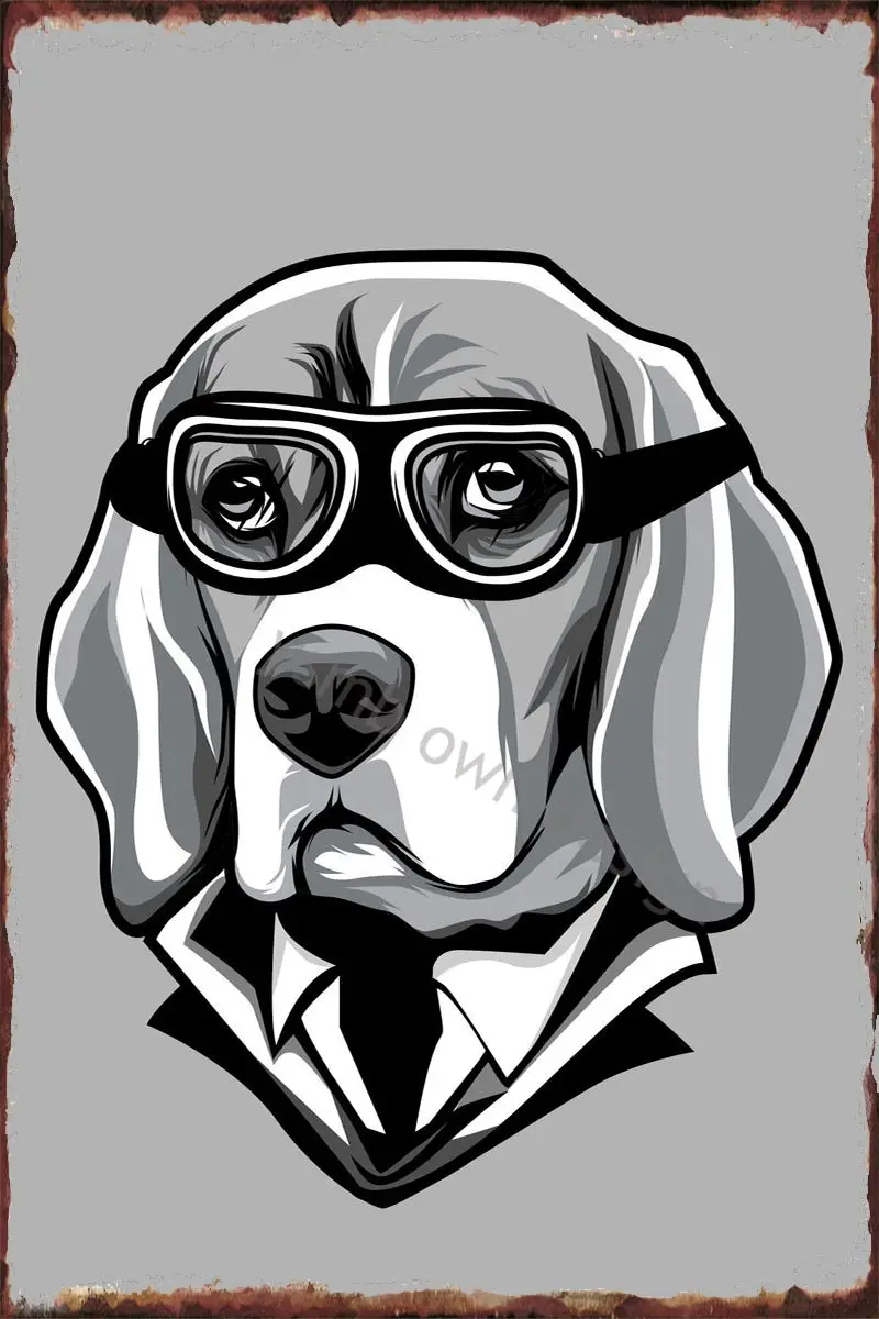 

Scientist Beagle Dog Tin Plates Wall Decor Retro Vintage Metal Sign Tin Sign For Art Man Cave Cafe Pub Home Club