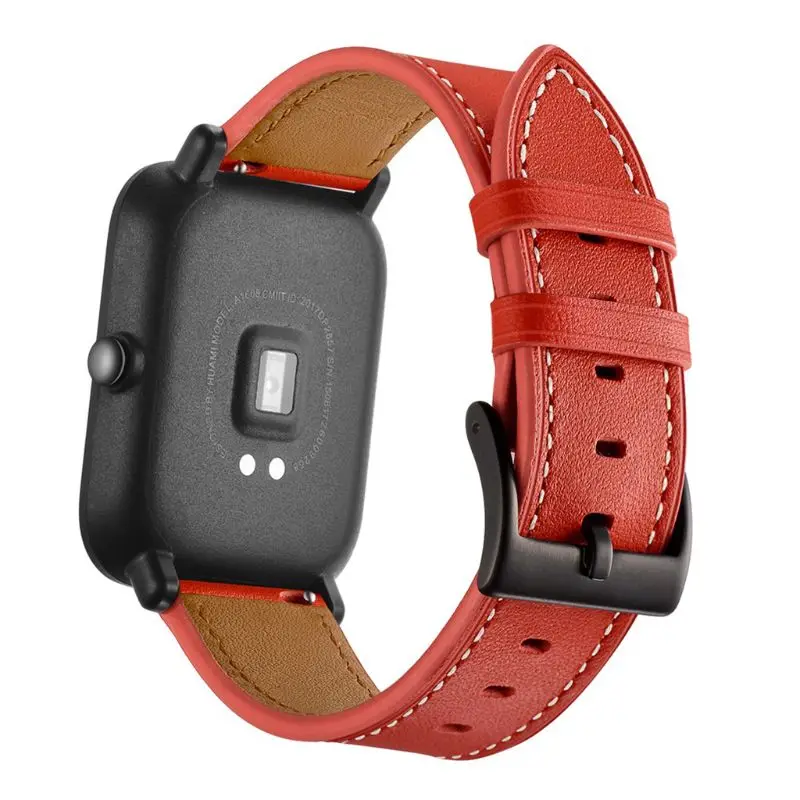 

Genuine Leather Watch Strap Metal Buckle Wristband for HUAMI AMazfit Bip GTS