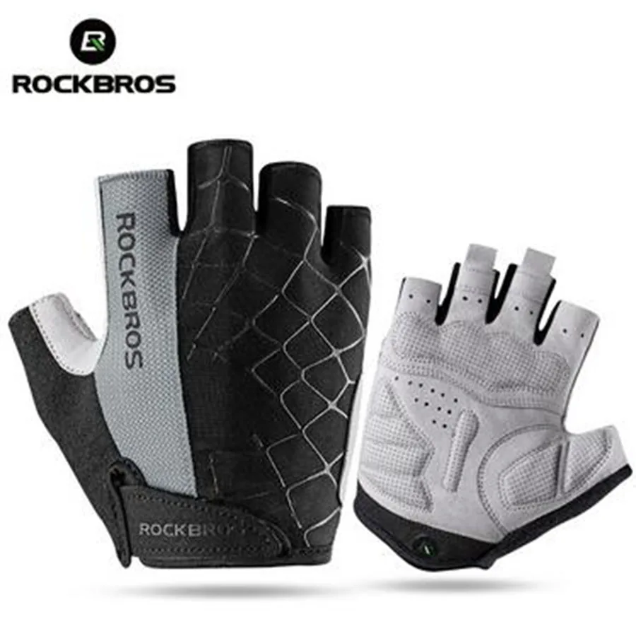 Перчатки ROCKBROS мужские спортивные дышащие ударопрочные Митенки на полпальца для