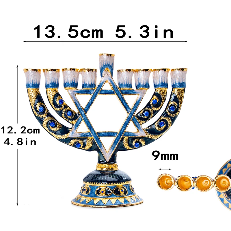 H &amp D 9 ветка Маген Давид Менора ручная роспись подсвечник коллекция для Hanukkah Shabbat