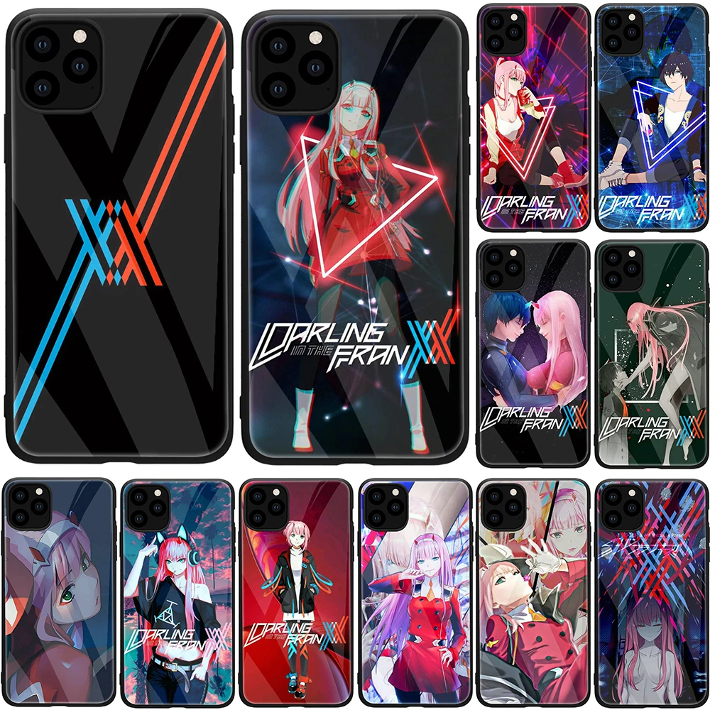 Для Apple iPhone 11 12 Pro Max мини X XR XS 8 7 6 6S Plus SE 5S 5 Darling в Franxx чехол из закаленного