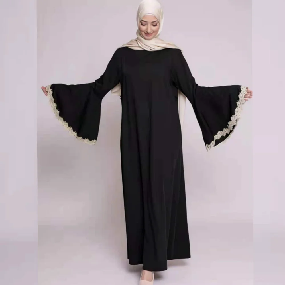 Abaya платье для женщин Модный с расклешенными рукавами Nida мусульманский Повседневный свободный элегантный халат кафтан Марокканская Арабск...