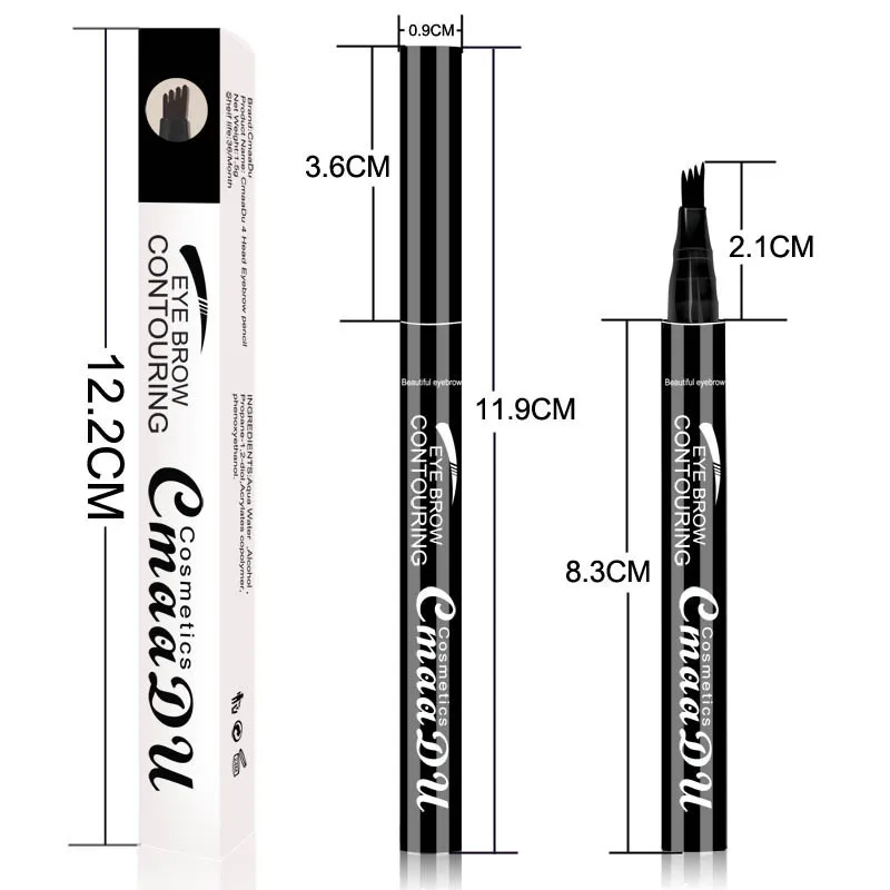 

Microblading Tattoo Eyebrow Pen Four Heads Eyebrow Pencil Easy To Draw Long-lasting Waterproof Sweat-proof Liquid Eyebrow Pencil