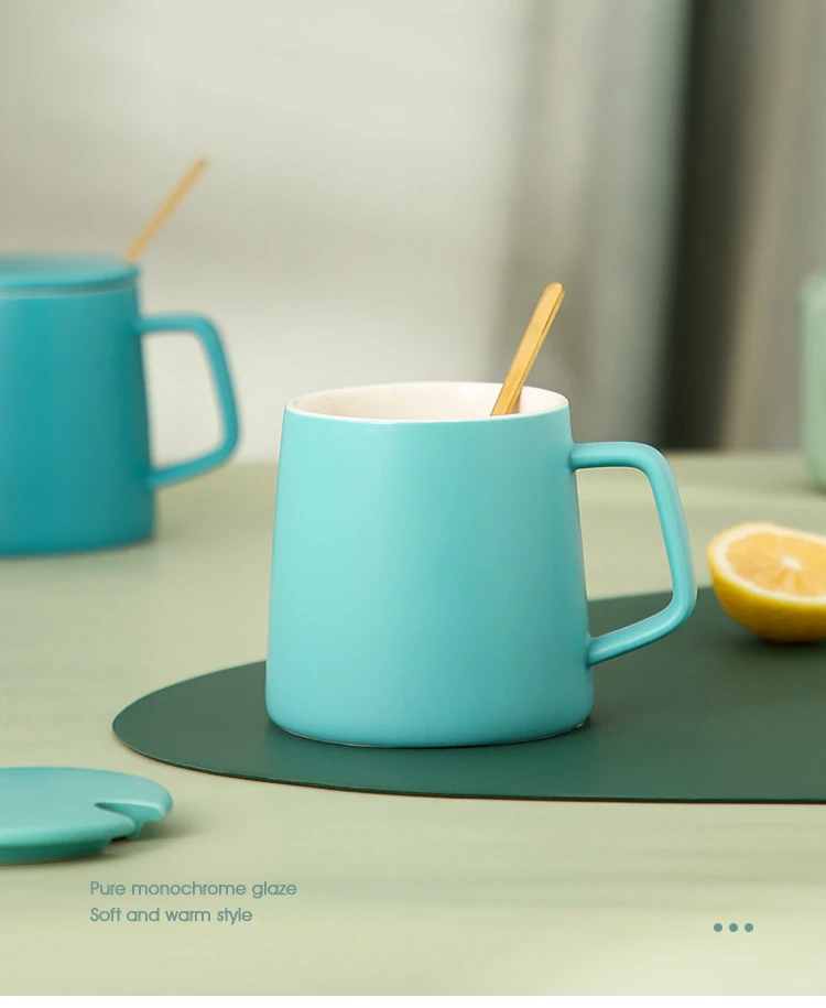 Синие керамические чашки 400 мл кофейная кружка доступна печать логотипа | Дом и