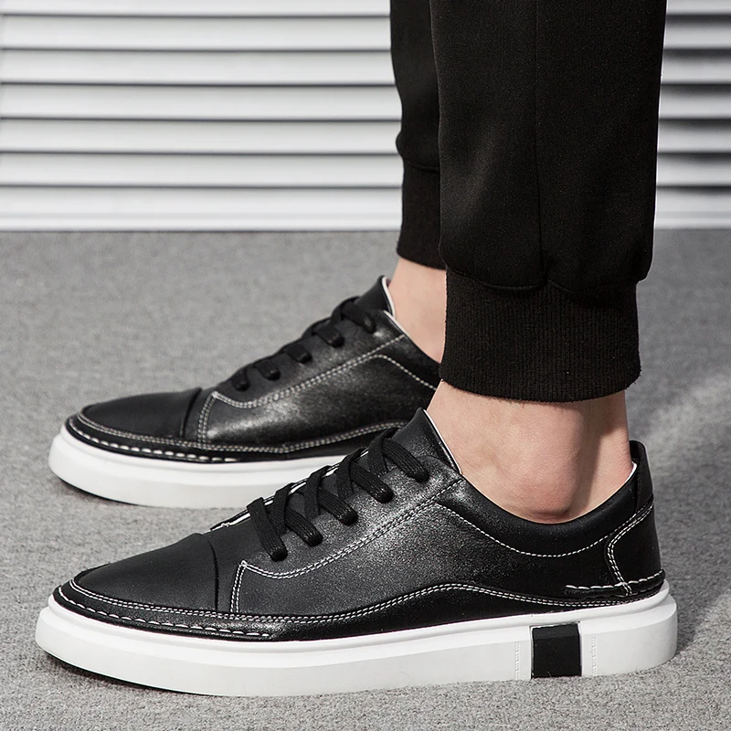 

Men sneakers Casual shoes men Classic fashion leather male shoes comfortable lace-up flats shoes zapatos de hombre Hot Sale