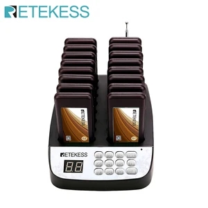Retekess T113 ресторан пейджер Гостевая система подкачки 16 сигнальное устройство зуммер приемники одна кнопка немой для кофе еда корт церковь медсестра