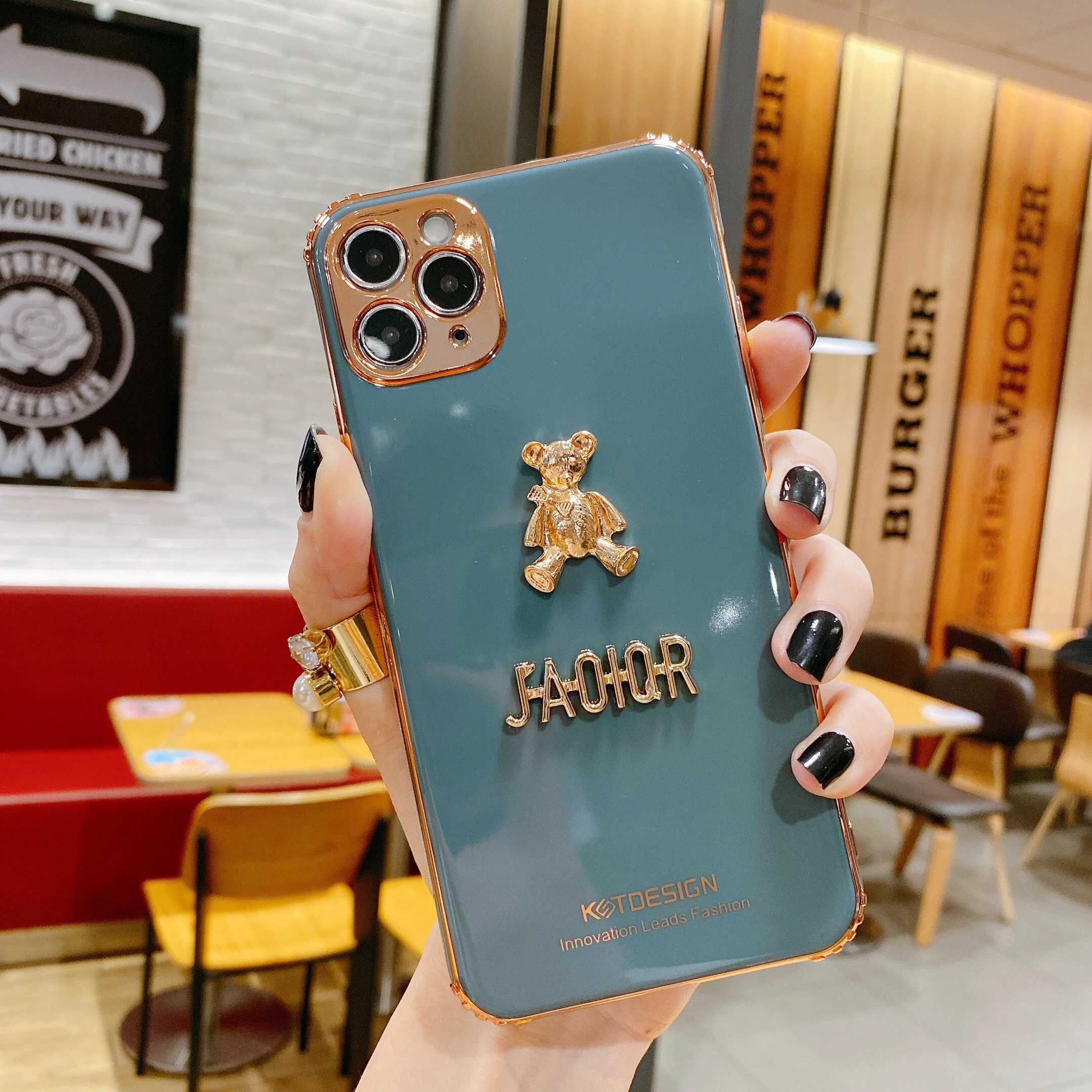 Чехол для телефона с 3d рисунком медведя и защитой от падения iphone 11 Pro Max XS X XR 6S 7 8 Plus