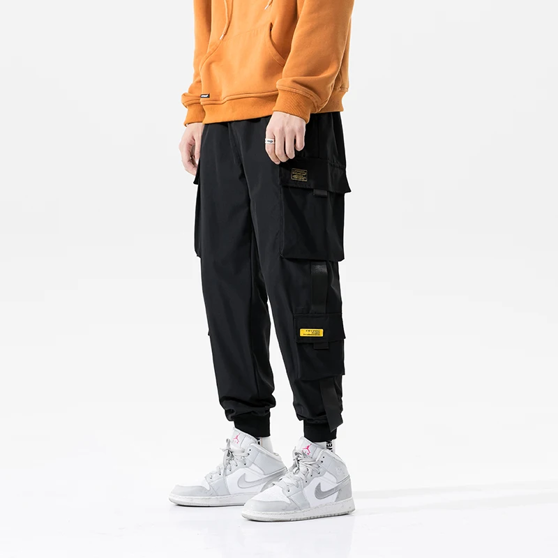 

Брюки-султанки мужские с несколькими карманами, уличная одежда в стиле хип-хоп, спортивные штаны, повседневные модные брюки-карго, джоггеры,...