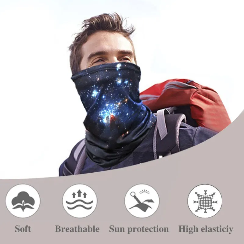 

1pcs Sports Leisure Star Color Outdoor Driving Sunscreen Scarf 3D Gradient Star Sky Multifunctional Men And Women Sports Scarf