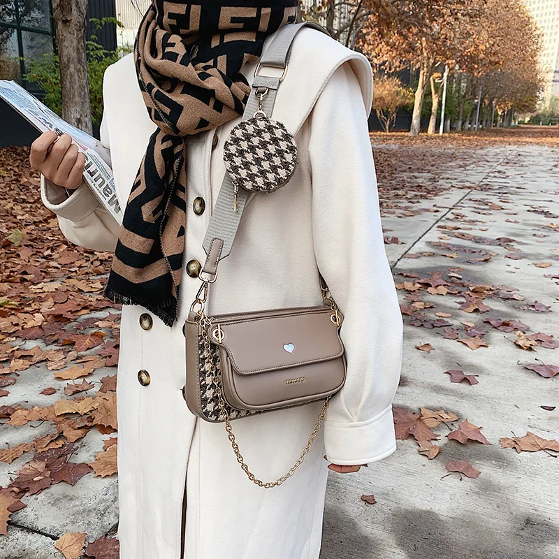 

Fashion Brand Mahjong Bag Women 3 in 1 Shoulder Bag PU leather Crossbody Designer Handbags Vintage Baguette Bags For Women 2020