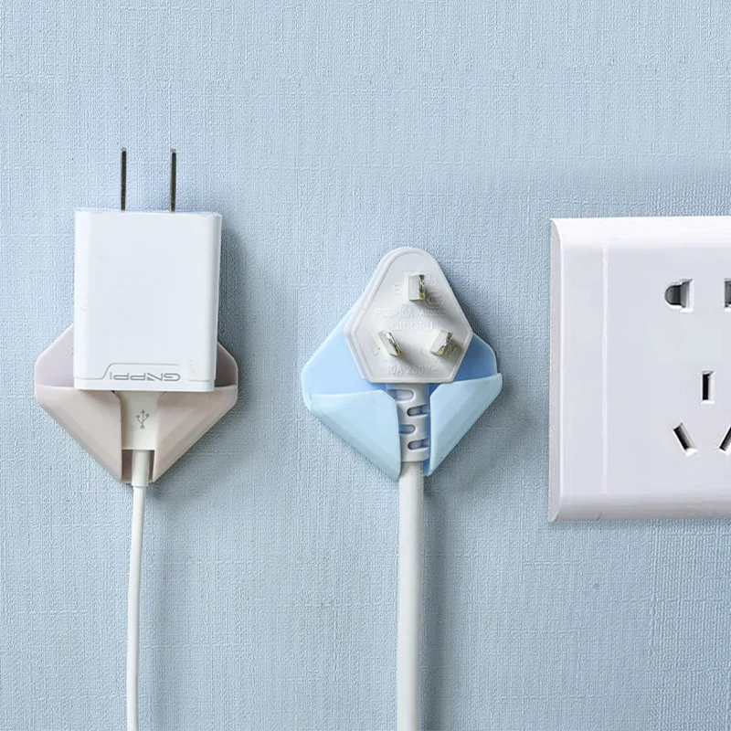 

1pc Wall Storage Hook Punch-free Power Plug Socket Holder Kitchen Stealth Hook Wall Adhesive Hanger Bathroom Wholesale Hot
